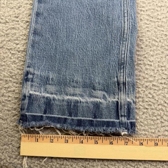 Rag & Bone Peyton Mid-Rise Bootcut Frayed Hem & Waist Blue Jeans Women's 24x30 - Picture 10 of 14